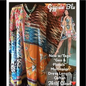 LOWEST🌺 NWT GYPSIE BLU MULTICOLOR COVERUP/CAFTAN
